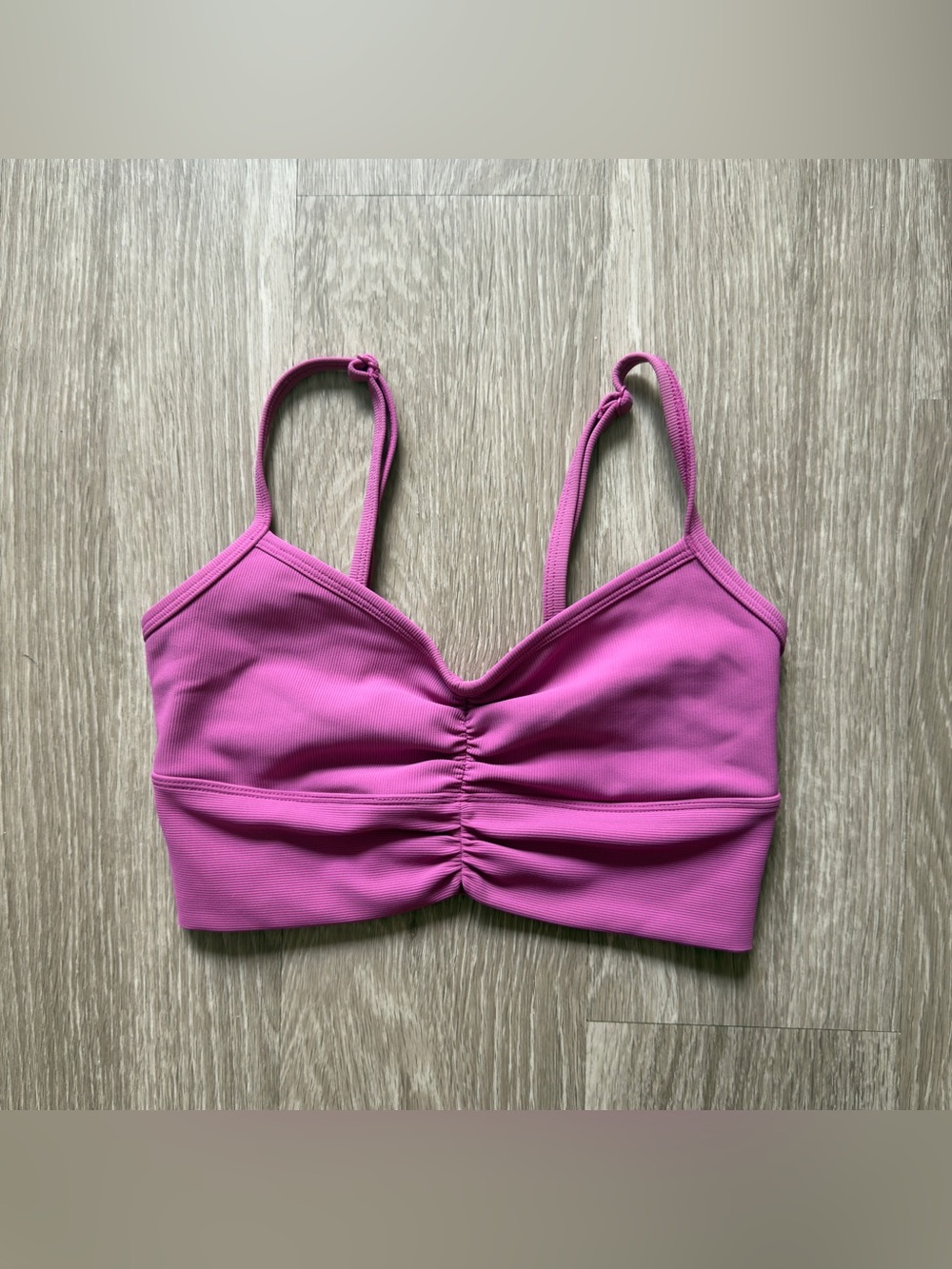 Revolve L*Space Soren Top Ribbed Ruched Front Berry Small - Picture 2 of 6